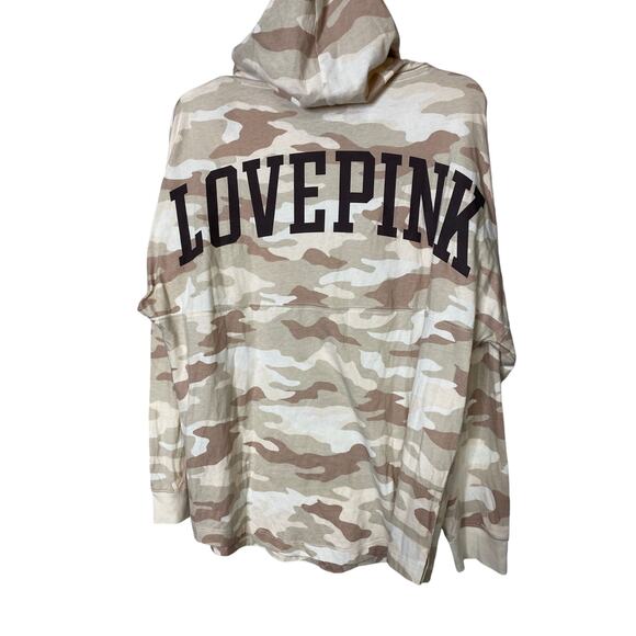 Victoria's Secret Love Pink Women's Size Medium Hoodie Neutral Camouflage NWT - Picture 4 of 5